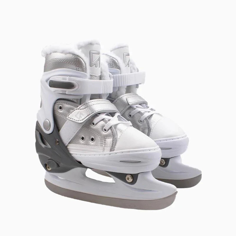 Adjustable Inline Skates with Ice Skating Shoe Design