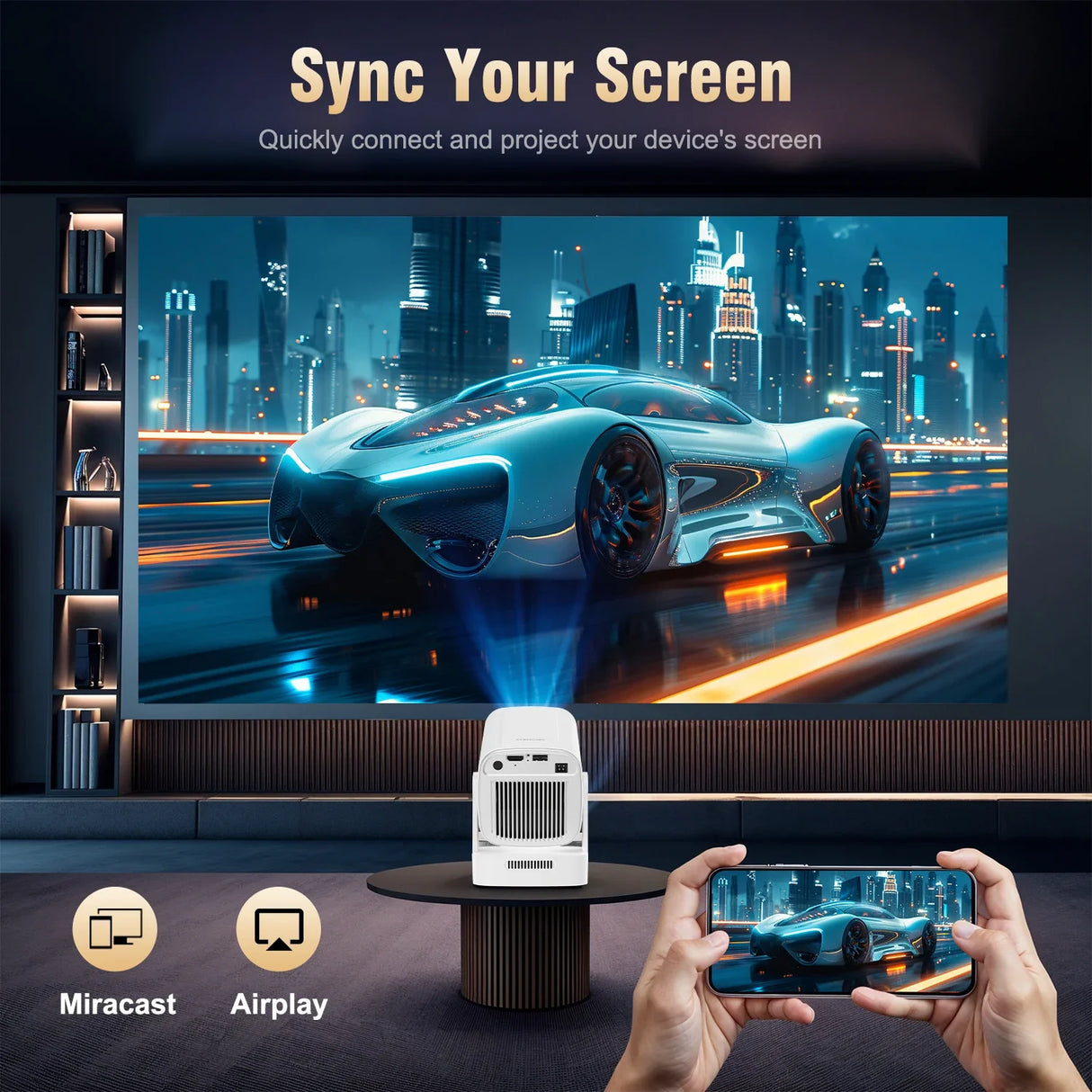 Magcubic HY310 Home Projector 1080P Mini Projector 4K AF Native 5W Speaker Air Mouse Voice Assistant Upgrated 330ANSI Android11