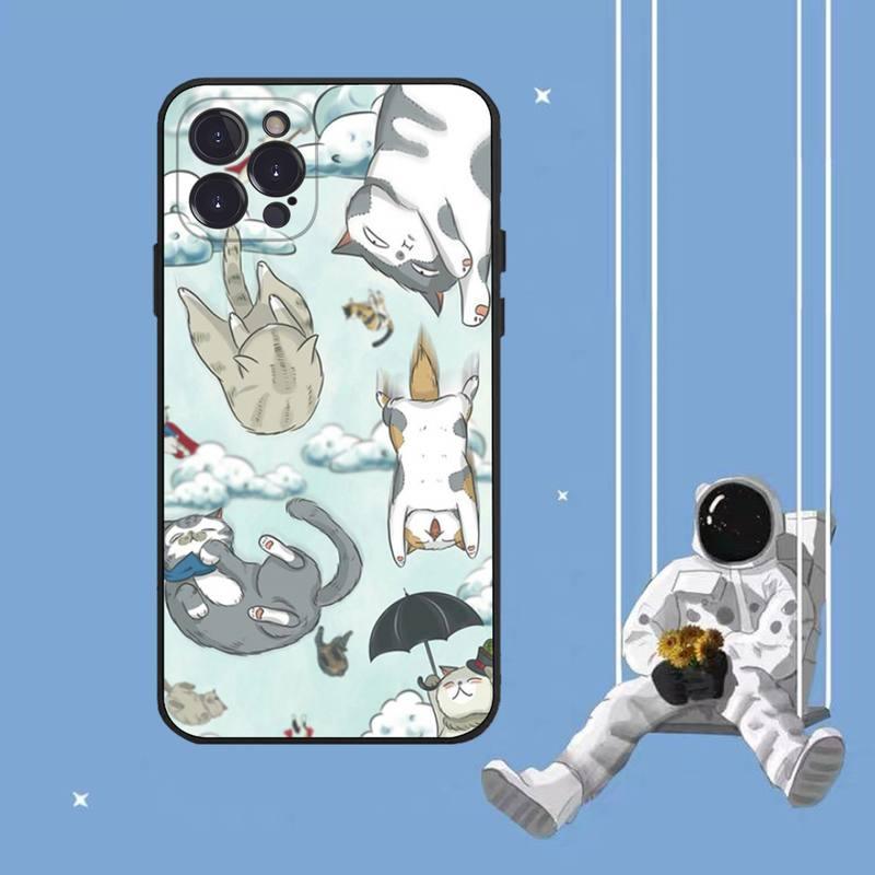 Cat Cute Art Phone Case For Iphone 8 7 6 6s Plus X Se 2020 Xr Xs 14 11 12 13 Mini Pro Max Mobile Case Transparent Soft Protective Clear Case Compatible For Iphone