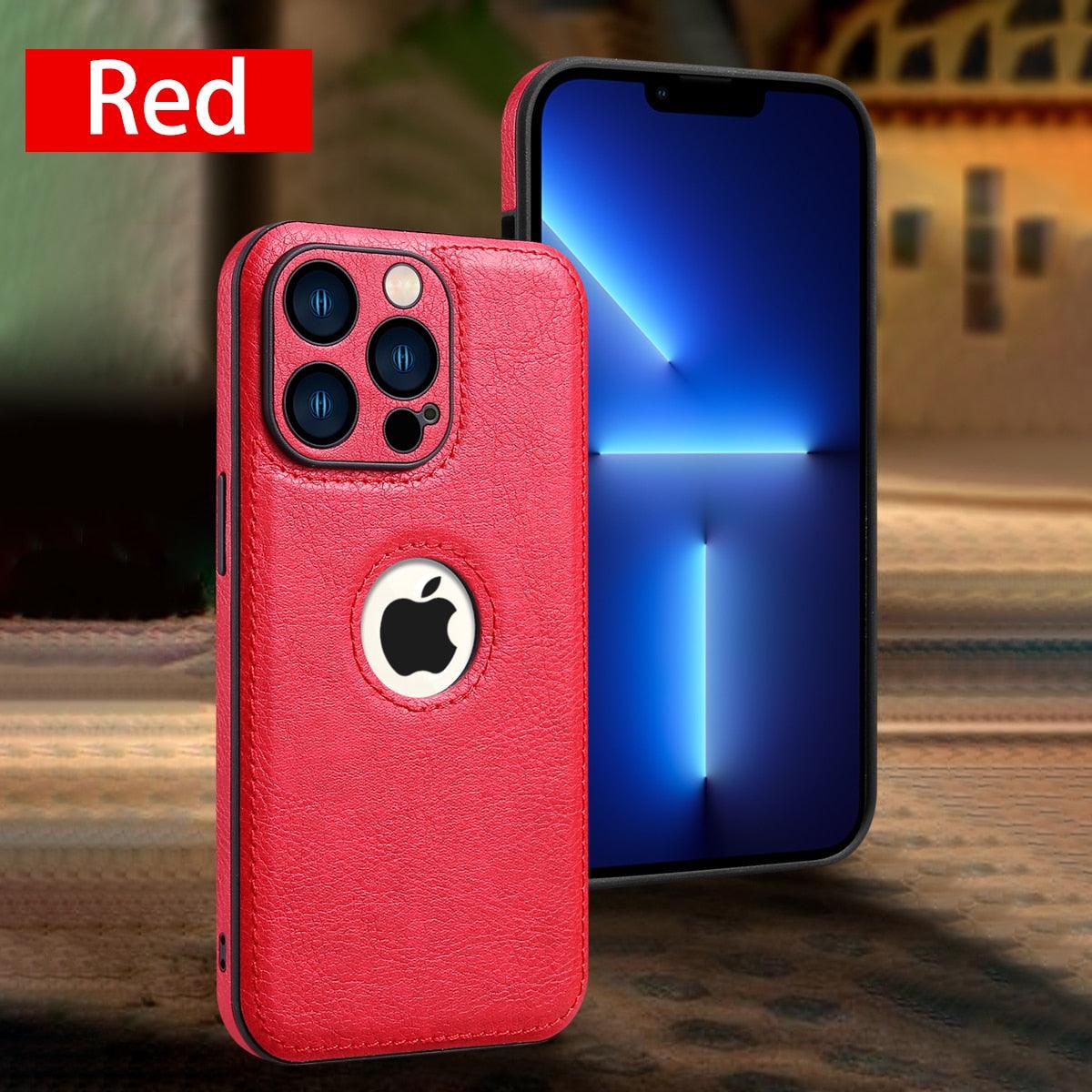 Luxury Leather Case for iPhone 14 13 12 11 Pro MAX XS XR 7 8 Plus Classic Silicone Phone Cover Leather Case Thin Flexible Soft Grip Luxury PU Leather Cover for Men Durable Anti-Scratch Full Phone Cases