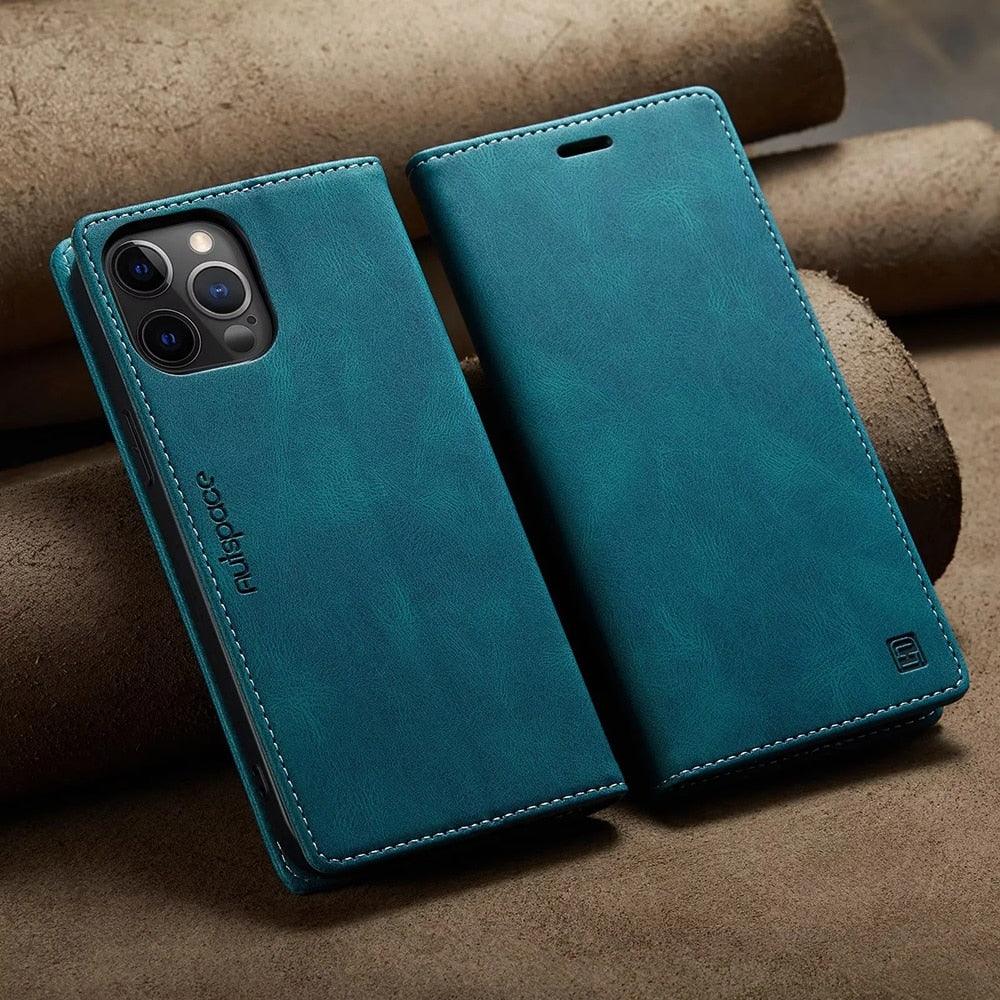 Vintage Wallet Case Card Holder Kickstand Built-in Magnetic Flip Leather Case for iPhone Leather Cases for iPhone 14 13 12 11 Pro Max Mini XR XS Max 8 7 6s Plus Wallet Flip Cover