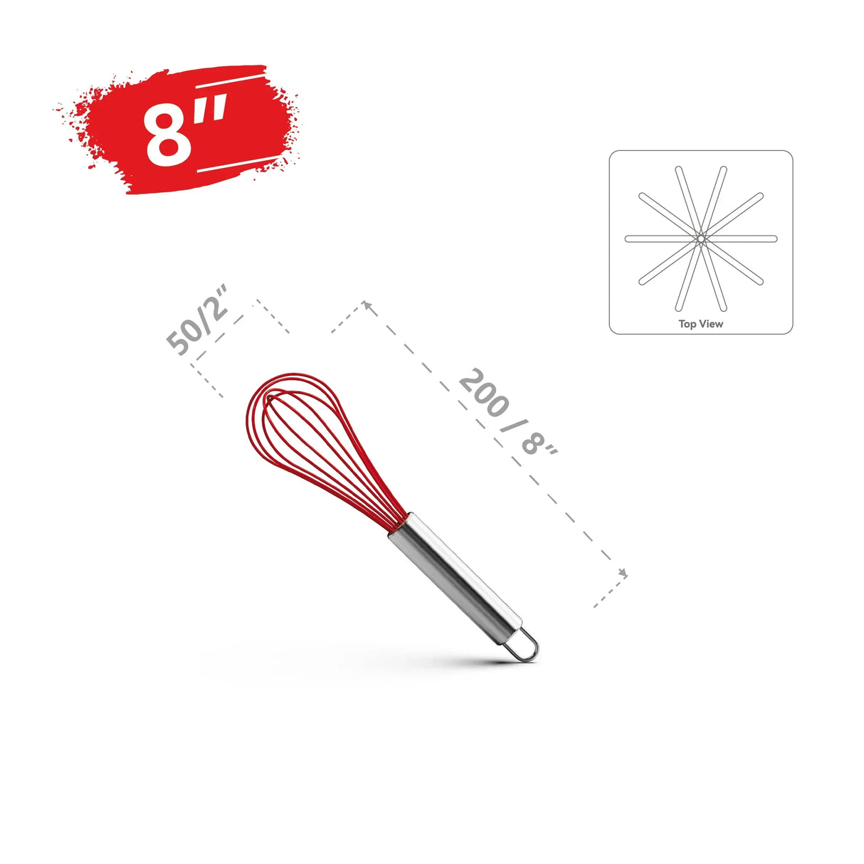 VIMACO® Stainless Steel Balloon Whisk Set 8" 10" 12" Non-Stick Egg Beater