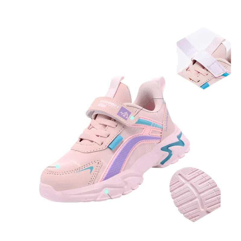 Girls Leather Athletic Sneakers
