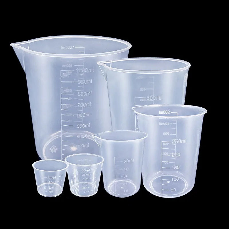 6Pcs Clear Plastic Measuring Cup Set for Baking and Liquids