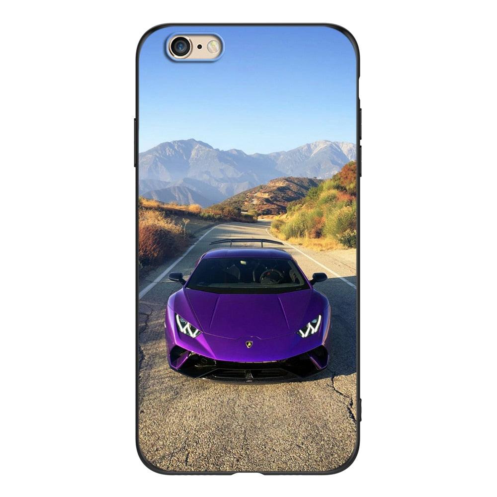 Cute Cover Soft Silicone Print Cars Print Phone Case For Iphone 5s 5 S Se 2016 4.0" Case Phone Cover On Iphone 6s 6 S Plus Funda Bumper Black Case Sport Race Car
