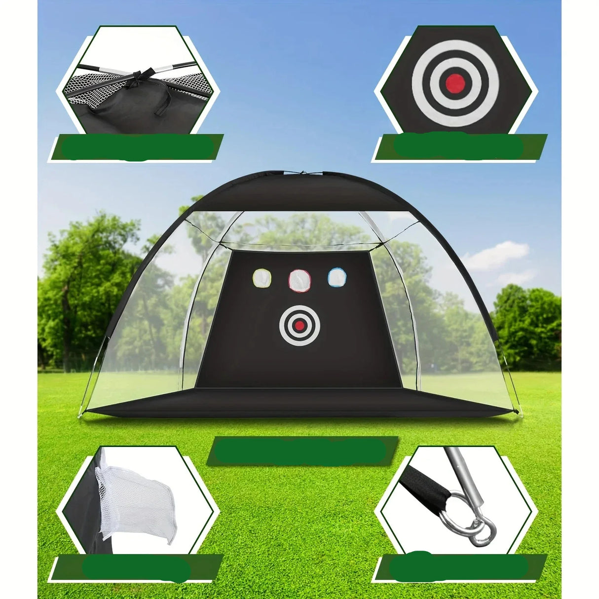 Golf Practice Net with Mat Balls and Tee