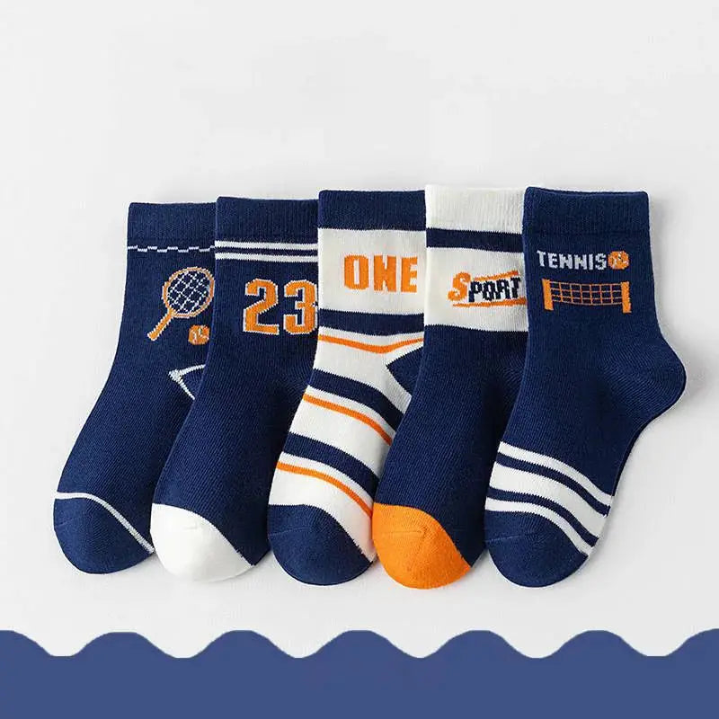 Classic Boys Tennis Crew Socks Soft Cotto