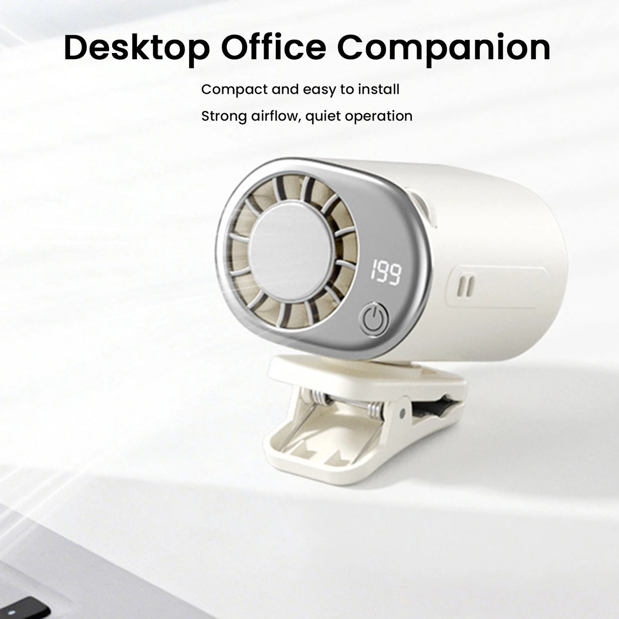 Hands-Free Hanging Neck Fan USB Rechargeable Desk Fan with LED Display 199 Speeds Adjustable for Camping Outdoor