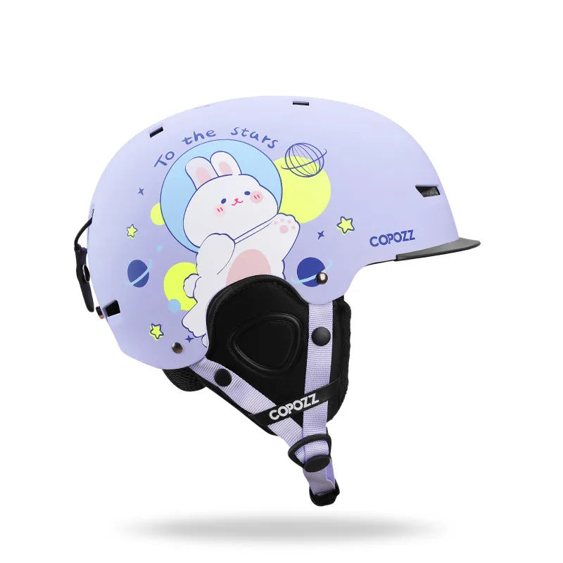 Kids Ski Helmet Cartoons Integrally Molded Safety