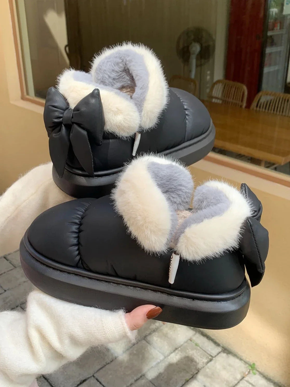 Women's Snow Boots Bow Knot Plush Lined