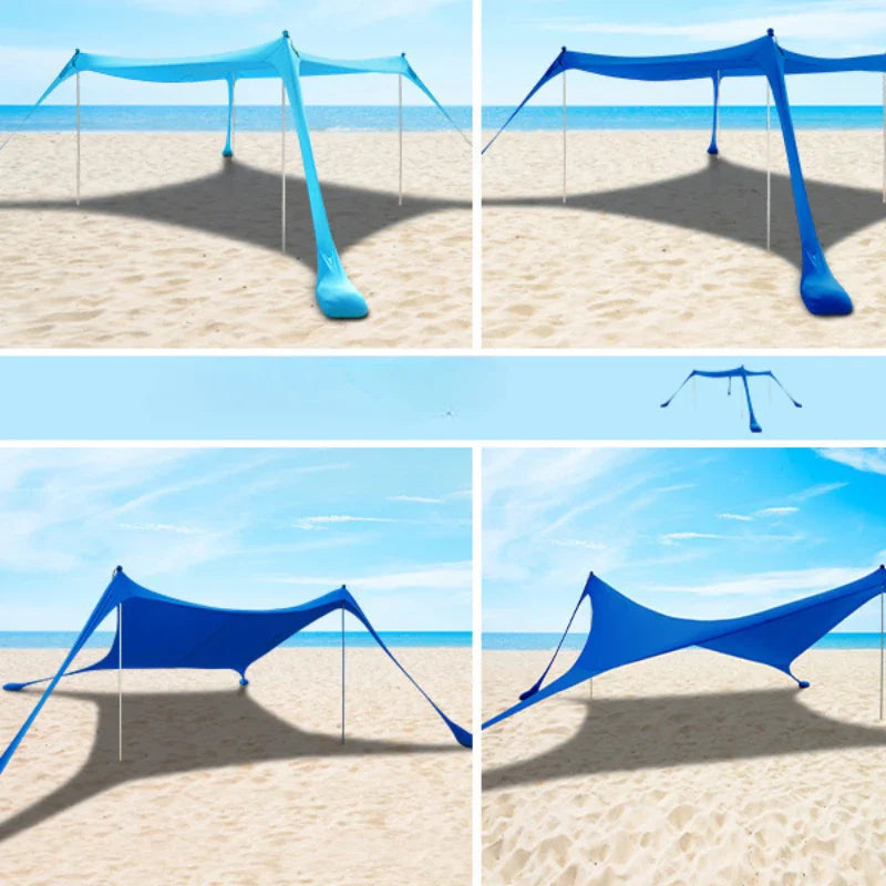 Windproof UPF50+ Beach Canopy with Tents