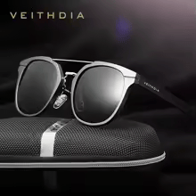 Luxury Elegent Aluminium Magnesium Sunglasses Retro Steampunk Round glasses Polarized Sun glasses for Women and Men With UV400 Protection