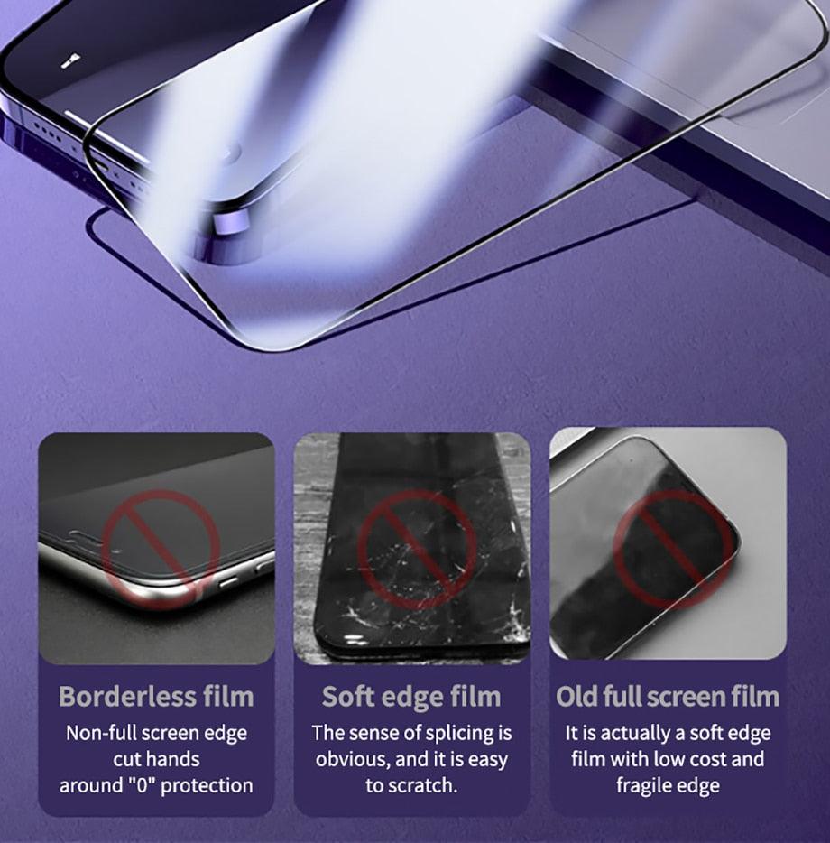 40D High Quality Full Cover Screen Protector For iPhone 14 13 12 11 PRO MAX Tempered Glass For Iphone XS XR X14 13 12 Mini Plus Tempered Glass Screen Protector Compatible For iPhone
