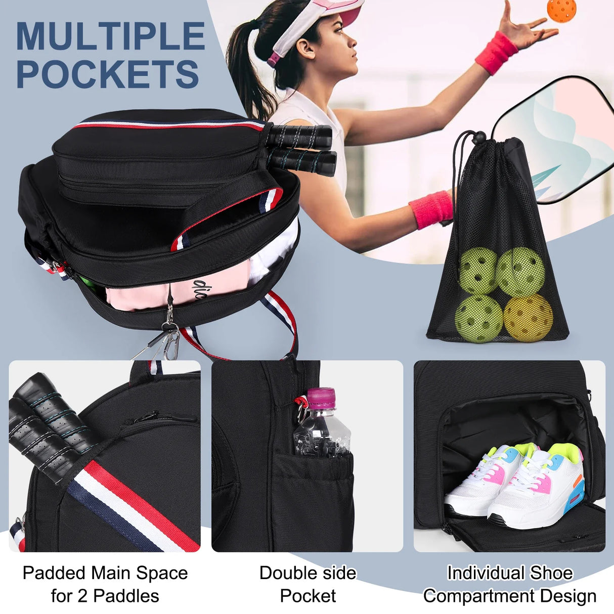 Adjustable Pickleball Paddle Backpack
