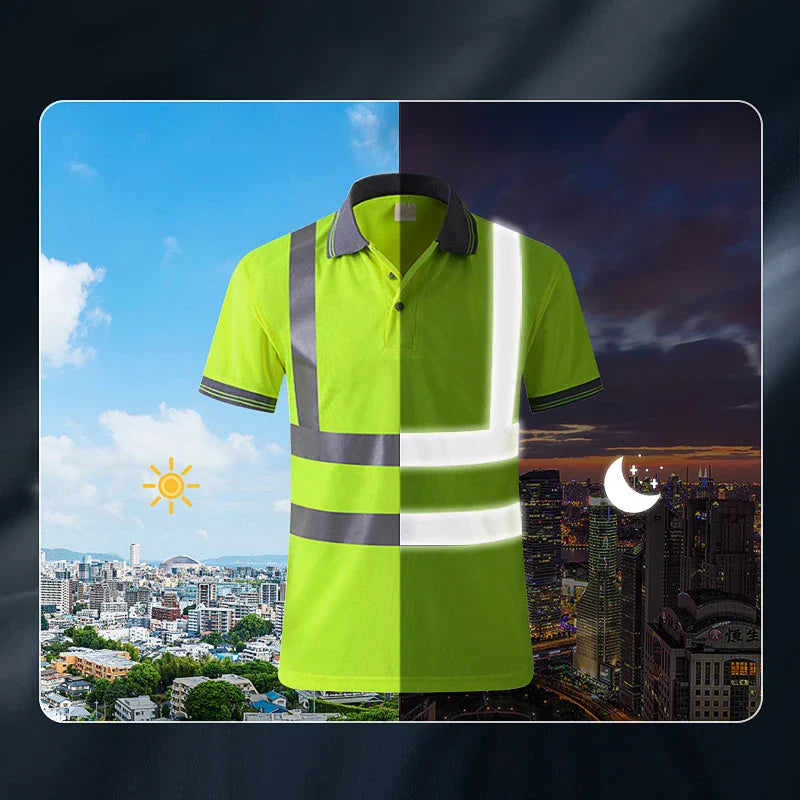 Men's Safety Vest Reflective Fluorescent Yellow Workwear