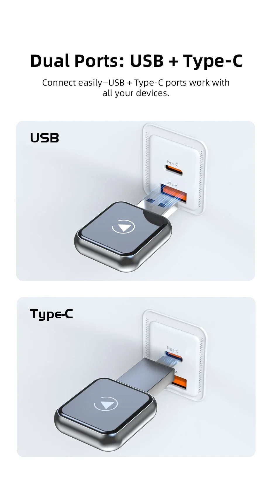Vyvylabs Upgraded Wireless Carplay Adapter Convert Wired to Wireless Carplay Adapter Fast Auto Connection for iPhone Android Device