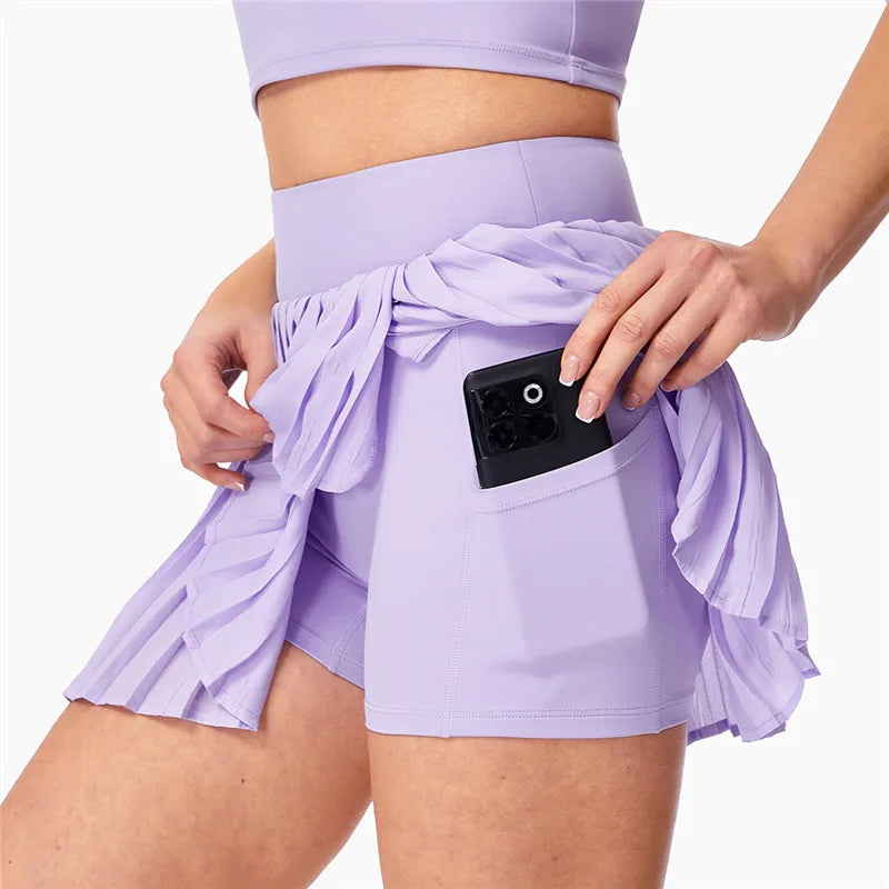 Women's Pleated Tennis Skirts with Pockets for Workout Gym Golf and Running