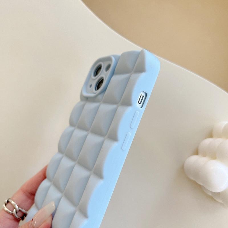 Unique Phone Case For iPhone 14 Pro 13 12 11 Pro Fashion 3D Soft Silicon Shockproof For iPhone 14 Case Bubble Case Cute Full Body Shape Soft Silicone Slim Cushioned Beautiful Elegant Case For Women