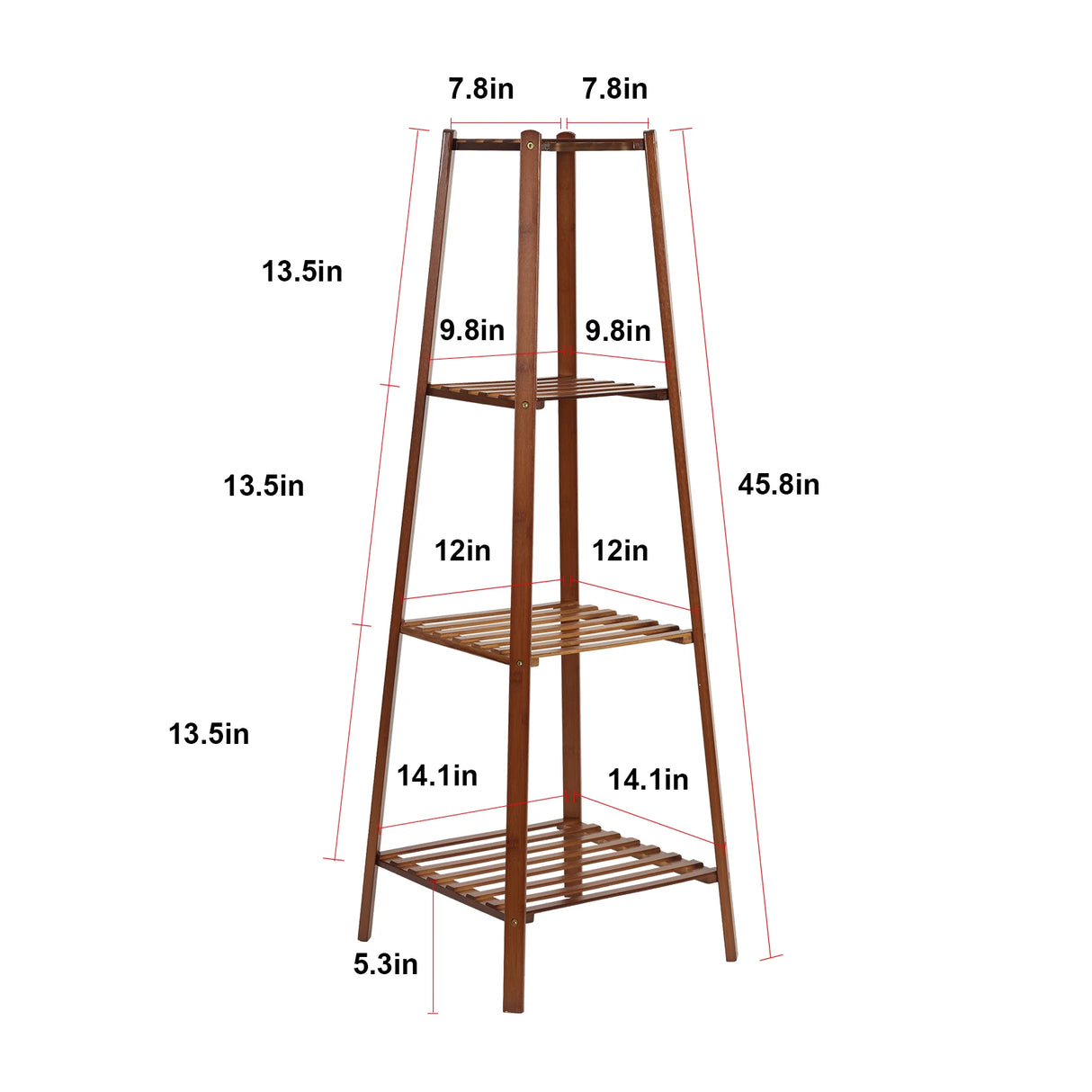 Bamboo Tall Plant Stand Indoor Outdoor Flower Display Shelf Corner Storage Rack