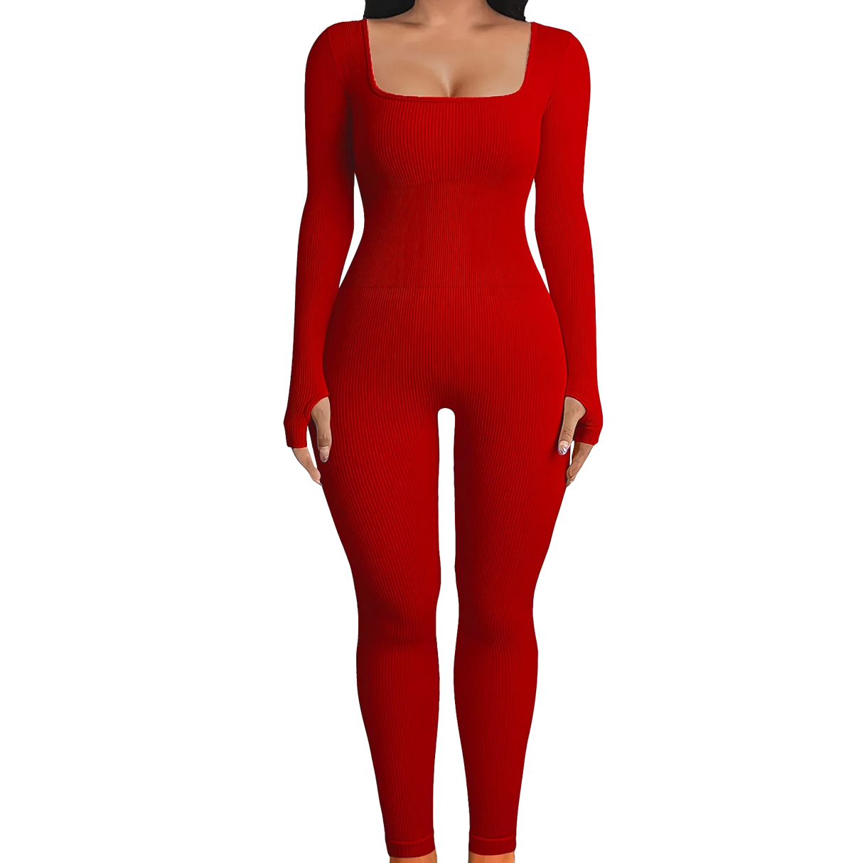Sleek and Stylish Ribbed Yoga Jumpsuit