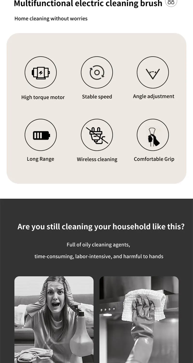 9 in 1Electric Spin Scrubber,Cordless Cleaning Brush Shower Scrubber – Adjustable Extension Handle Waterproof for Tub Tile Floor