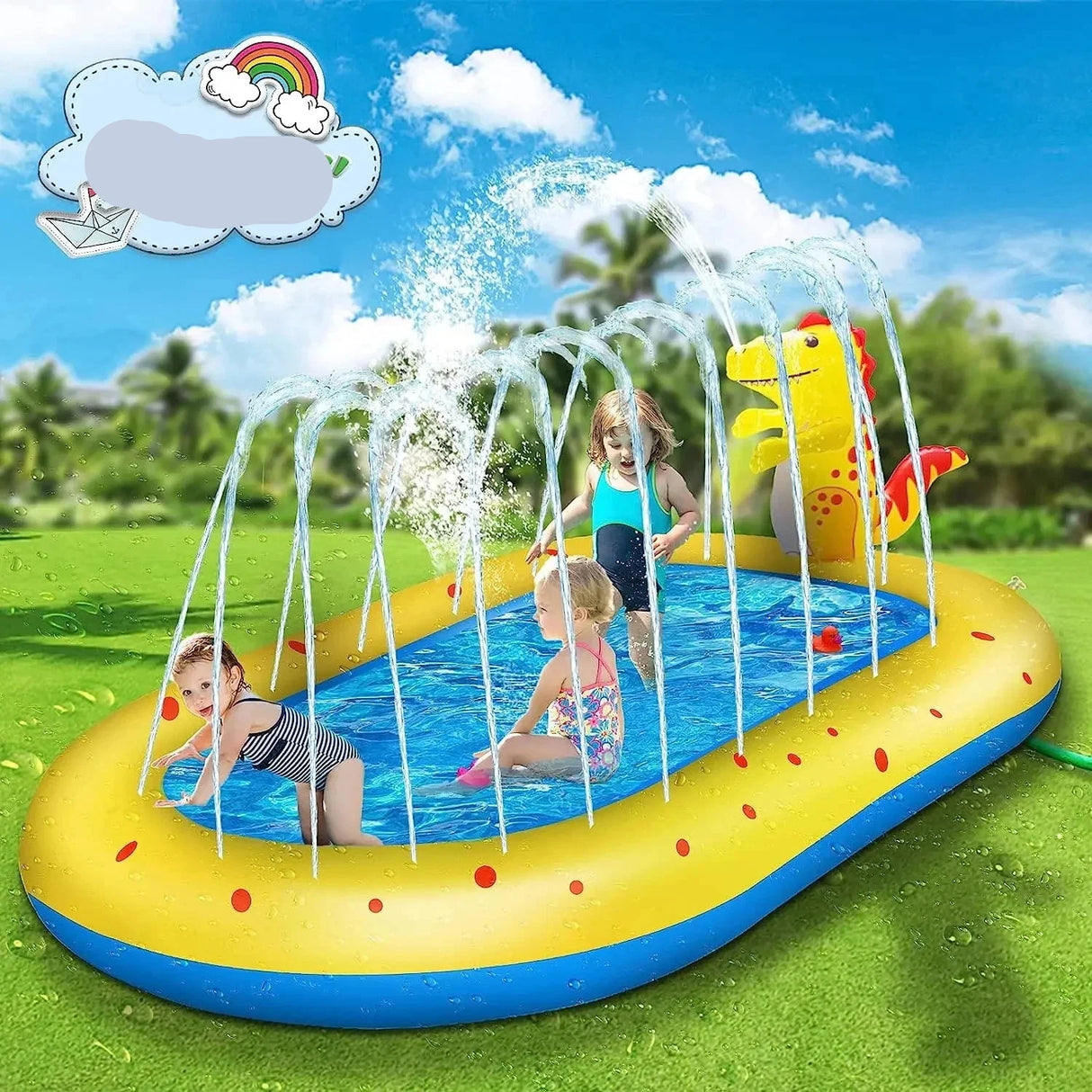 Cool Down and Play Dinosaur Shaped Inflatable Pool for Kids