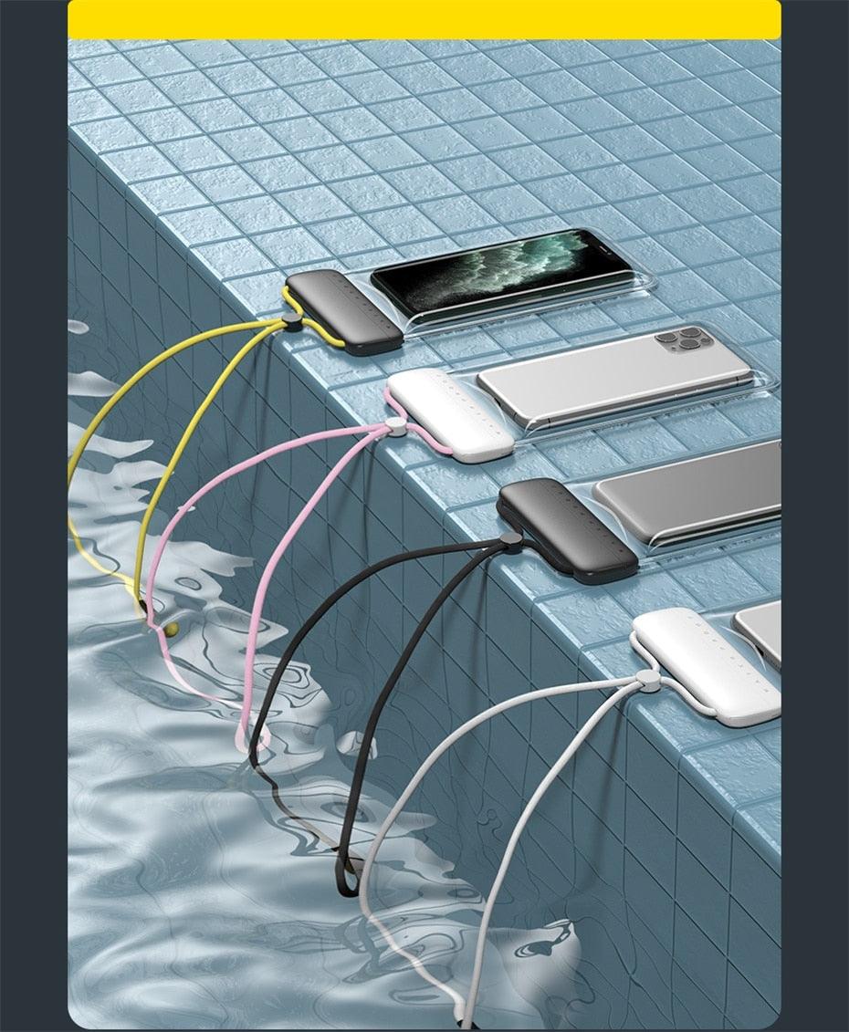 Unique Soft Waterproof Phone Case 7.2inch IPX8 Waterproof Phone Bag For iPhone 13 Waterproof Pouch Diving Surfing Phone Bag Case Cover Adjustable Rope Phone Case