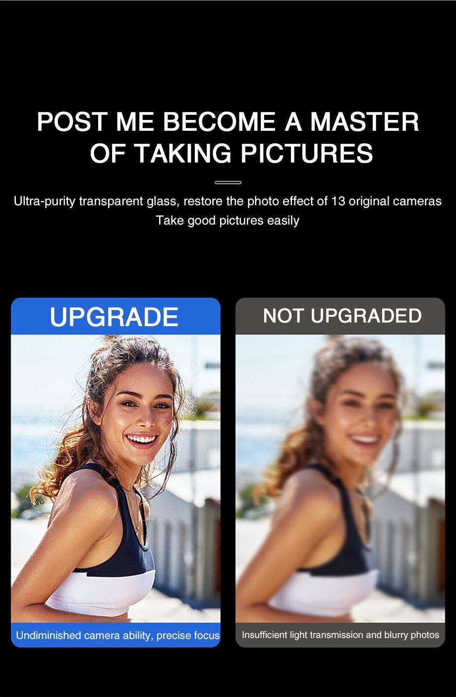 Full Cover HD Back Camera Glass Protectors for iPhone 13 12 Pro Max 13Mini Lens Protective Glass Film on IPhone 11 14 PRO MAX XS Ultra Thin Tempered Glass Camera Lens Screen Protector