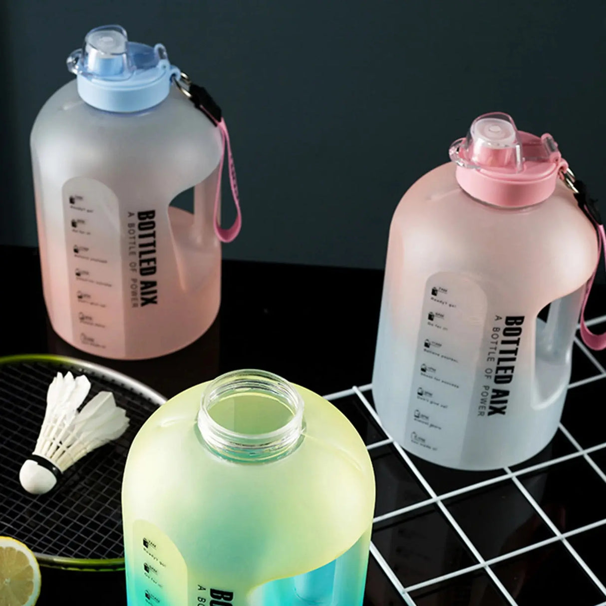 Stay Hydrated Large Capacity Water Bottle with Time Markers