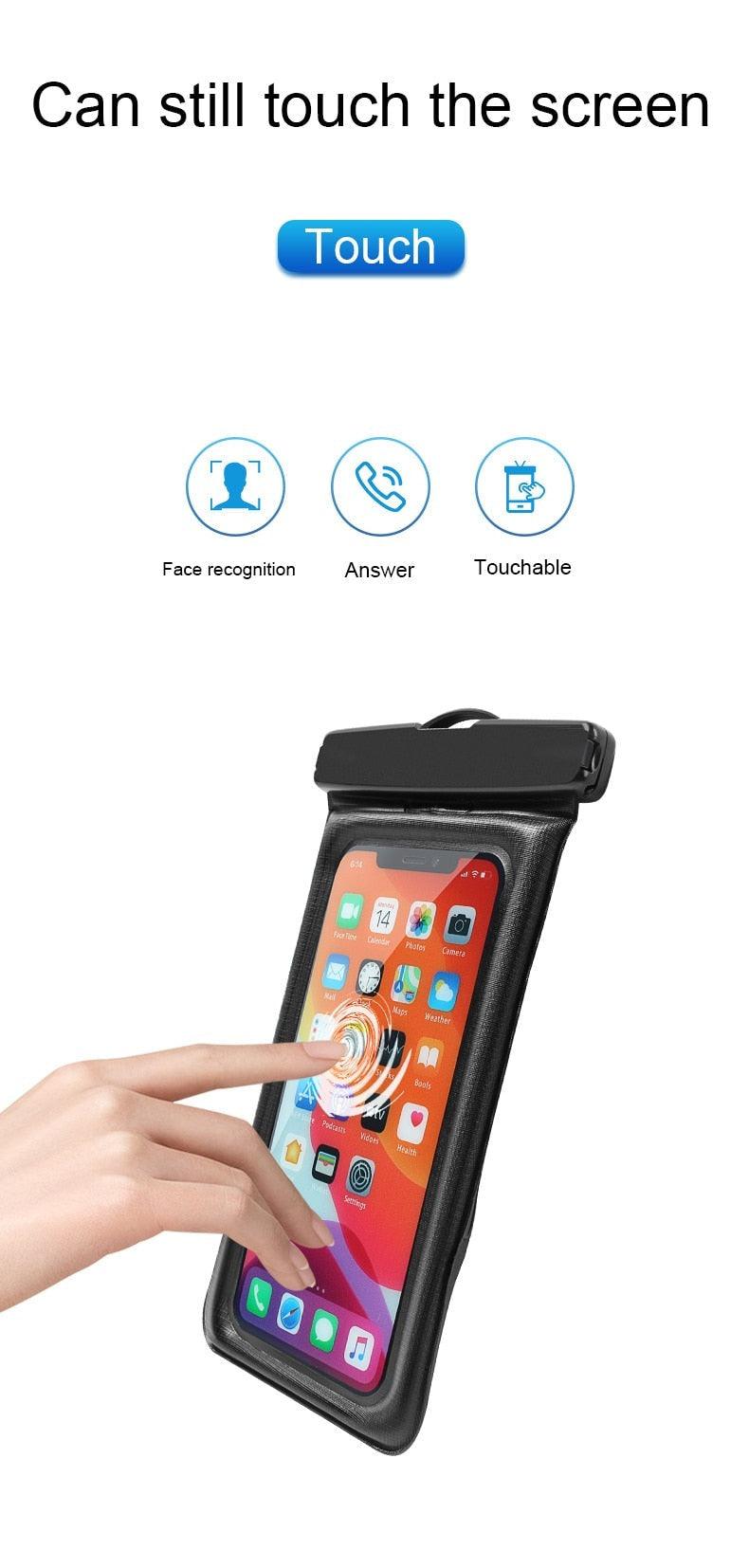 Universal Waterproof Phone Case Swim Bag For iPhone 11 13 Pro Max Water Sports Beach Pool Cover Universal Waterproof Phone Case Waterproof Phone Pouch for iPhone