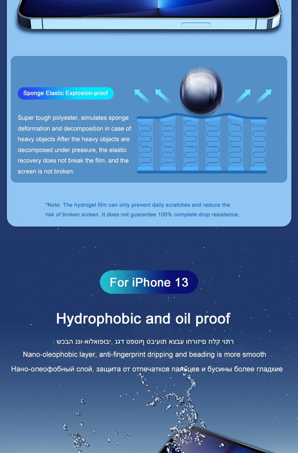 Full Cover Film For iPhone 13 12 11 14 Pro MAX Mini Screen Protector XS Max XR X 7 8 6S Plus SE 2020 Phone Accessories Screen Protector Ultra Strengthened Tempered Glass