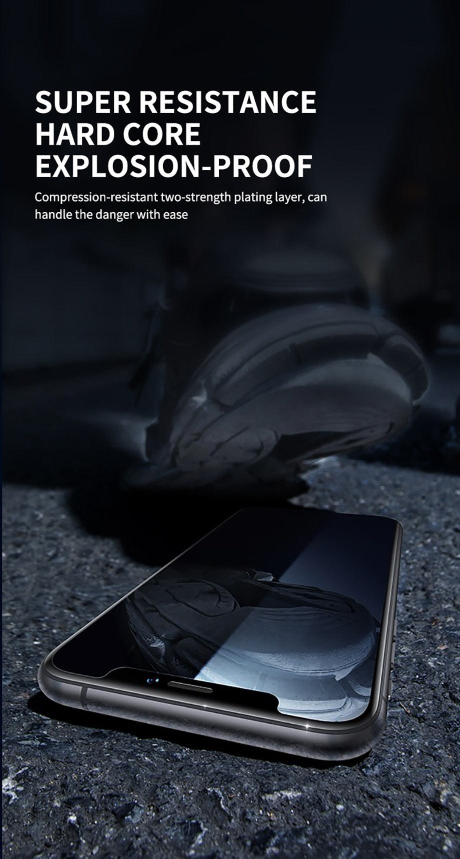 80D Full Protective Glass For iphone 6 7 8 Plus X Xr Xs Max SE Tempered Screen Protector iPhone 11 12 13 Pro Max Mini Glass Film Screen Protector with Full-Coverage, Easy Installation Frame