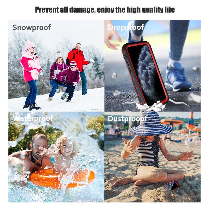 Waterproof Case For iPhone 14 13 12 11 Pro Max 14Plus 12Pro Durable Water Proof Cover Sport 360 Protect iPhone12 Mini Waterproof Case for iPhone Drop Resistant Iphone Clear Back