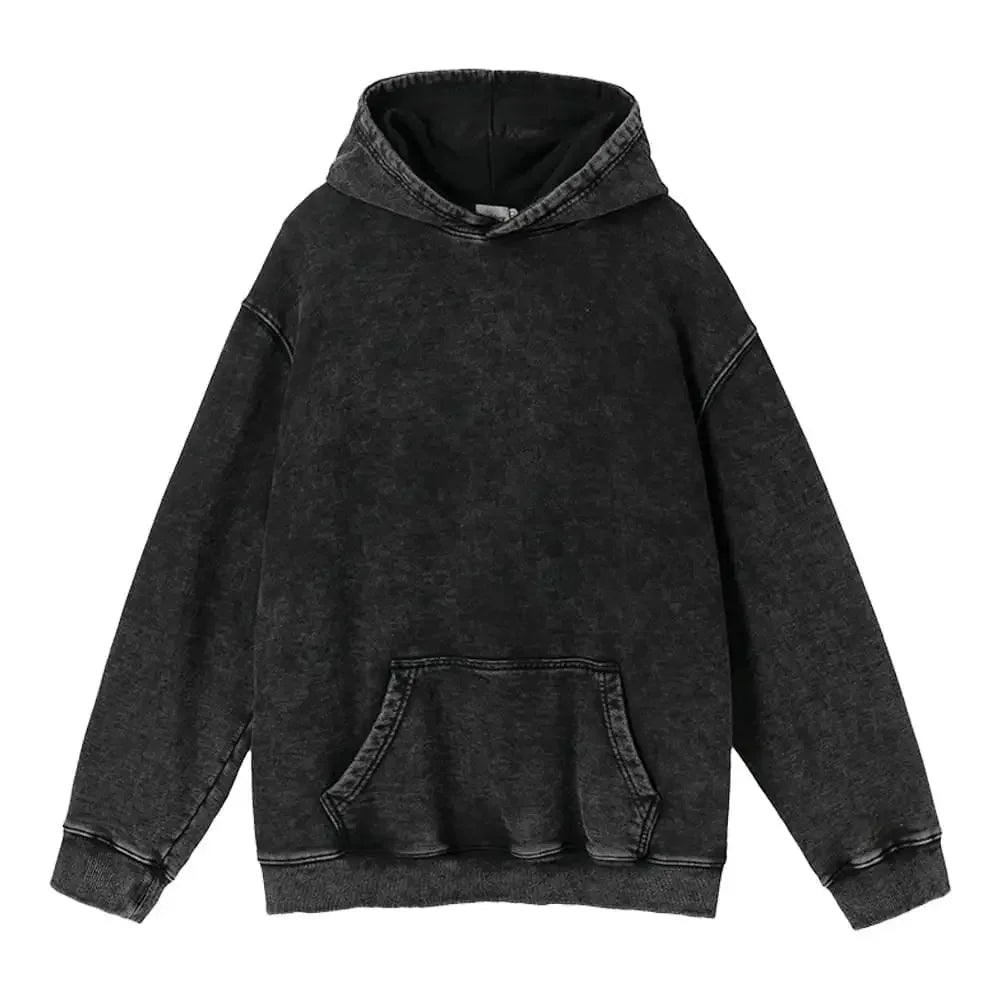 Unisex Cotton Hoodies Vintage Wash Harajuku Style