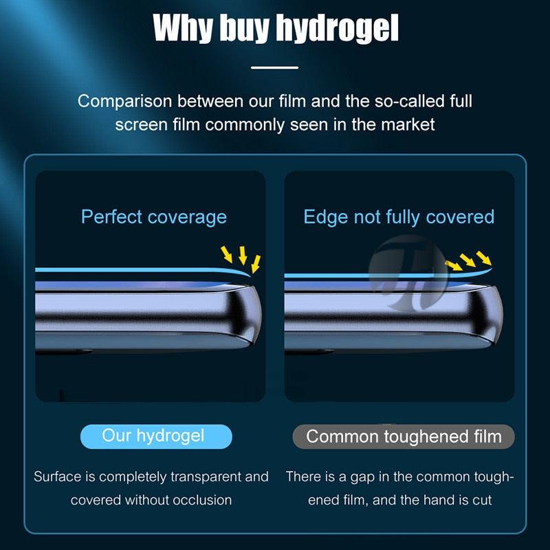 2PCS Hydrogel Silicone Screen Protector Full Glue Cover Sticker Film For iPhone 12 XS Max XR For iphone 13 X 7 8 6S 11 pro max Hydrogel Protective Film Transparent Soft Screen Protectors