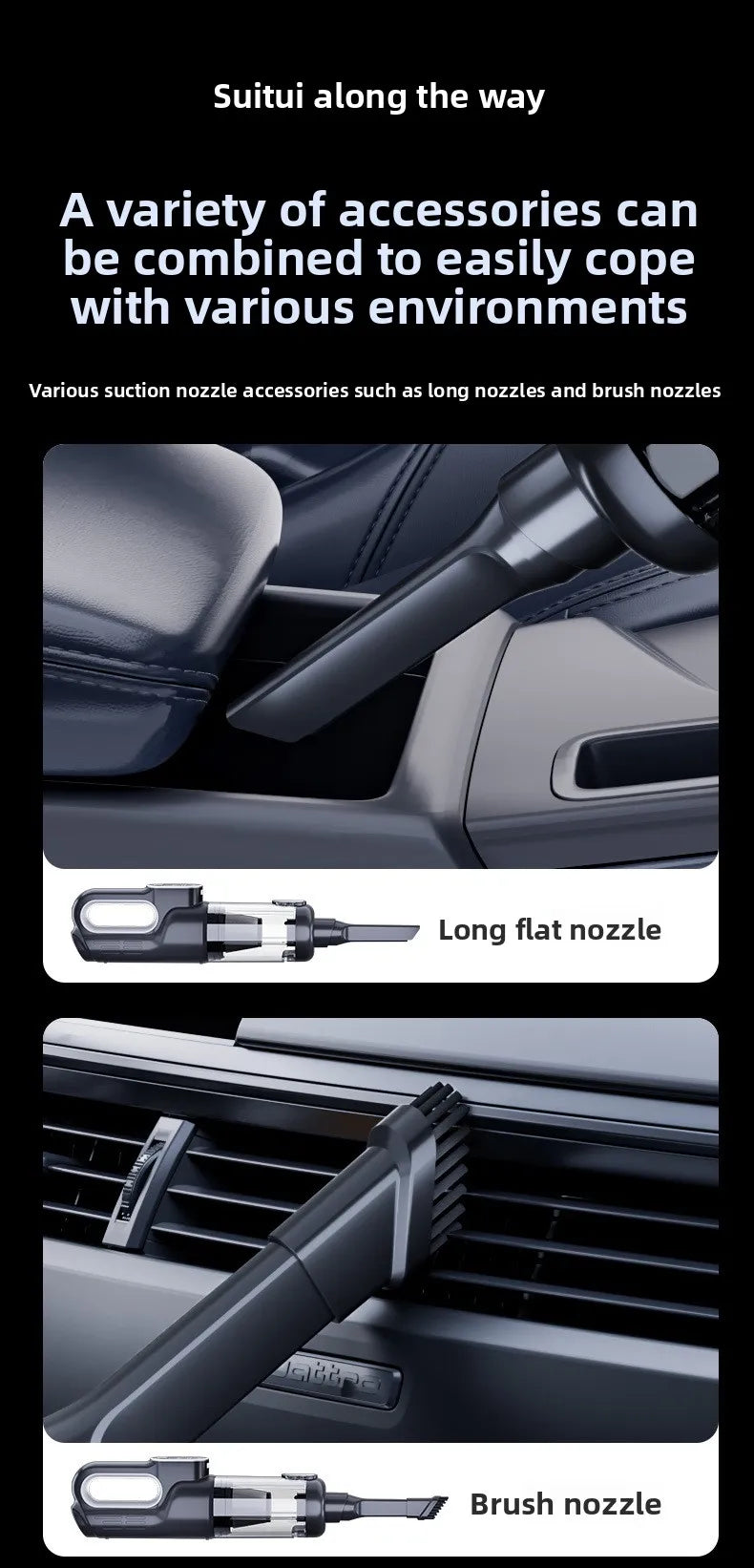 65000RPM Portable Car Vacuum Cleaner Wireless Handheld Mini Wet Dry Silent Powerful for Auto Cleaning