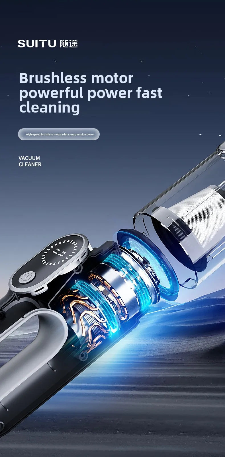 65000RPM Portable Car Vacuum Cleaner Wireless Handheld Mini Wet Dry Silent Powerful for Auto Cleaning