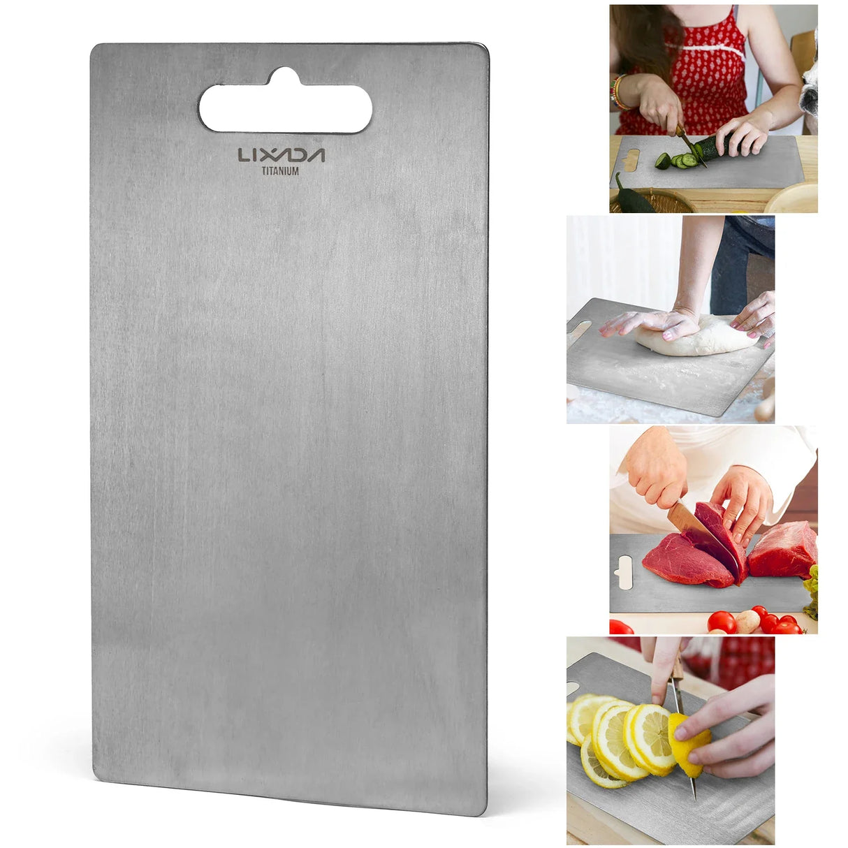 1.8MM Titanium Cutting Board for Kitchen, Camping, Hiking - High Quality, Convenient Hanging