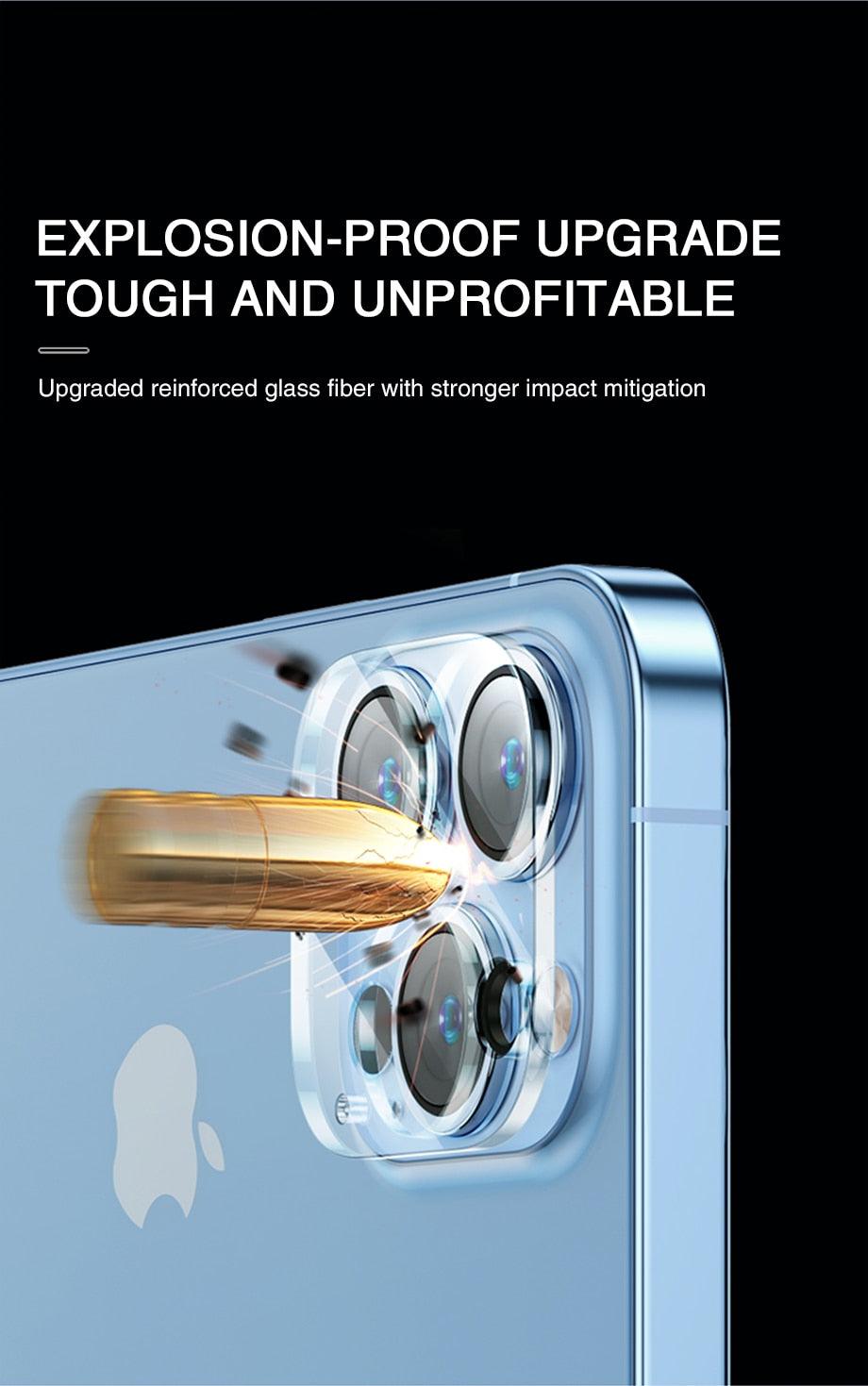Full Cover HD Back Camera Glass Protectors for iPhone 13 12 Pro Max 13Mini Lens Protective Glass Film on IPhone 11 14 PRO MAX XS Ultra Thin Tempered Glass Camera Lens Screen Protector