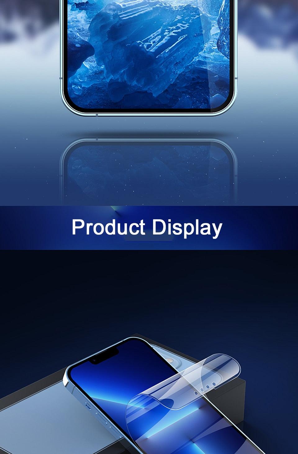 Full Cover Film For iPhone 13 12 11 14 Pro MAX Mini Screen Protector XS Max XR X 7 8 6S Plus SE 2020 Phone Accessories Screen Protector Ultra Strengthened Tempered Glass