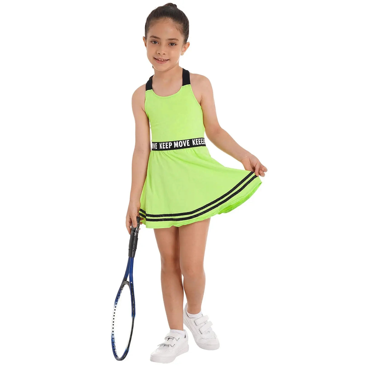 Girls' A-Line Tennis Dress with Criss Cross Straps