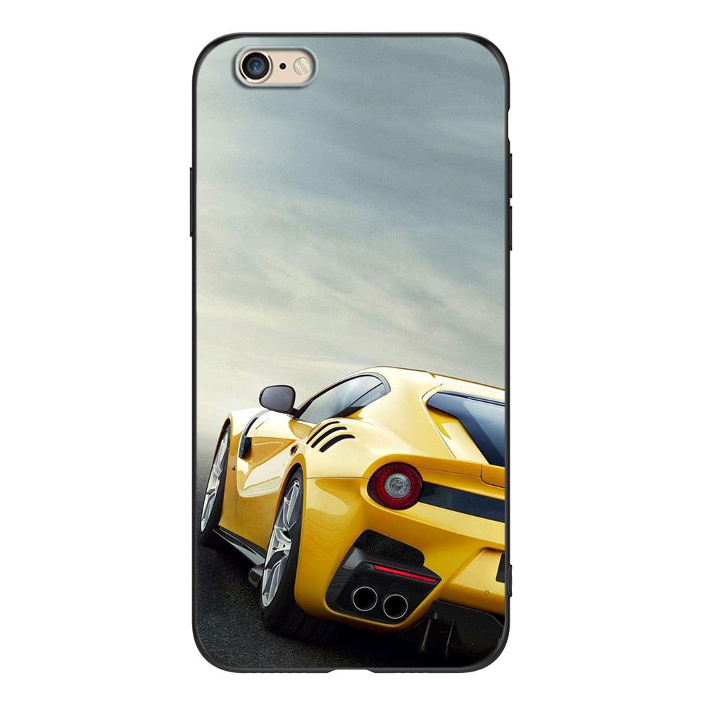Cute Cover Soft Silicone Print Cars Print Phone Case For Iphone 5s 5 S Se 2016 4.0" Case Phone Cover On Iphone 6s 6 S Plus Funda Bumper Black Case Sport Race Car