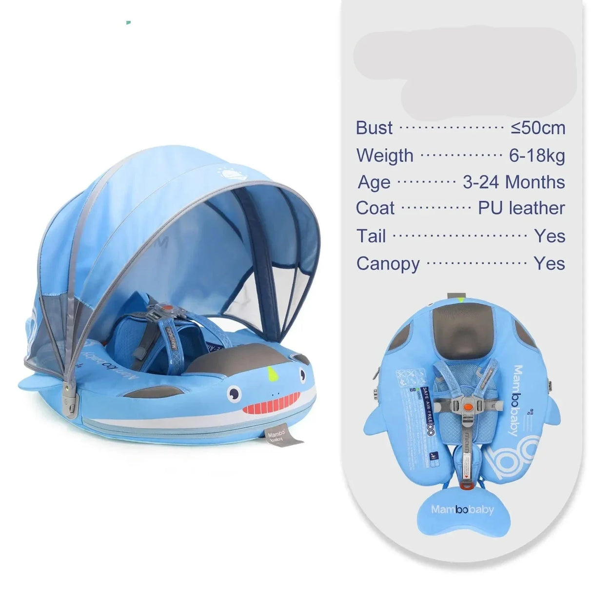 Float 2 Canopy & Chest Support for Safe & Fun Baby Swimming