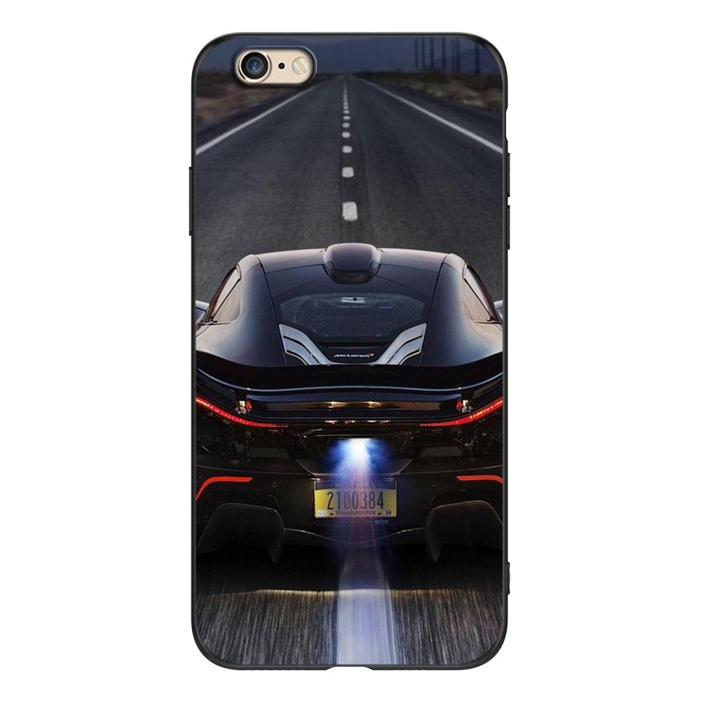 Cute Cover Soft Silicone Print Cars Print Phone Case For Iphone 5s 5 S Se 2016 4.0" Case Phone Cover On Iphone 6s 6 S Plus Funda Bumper Black Case Sport Race Car