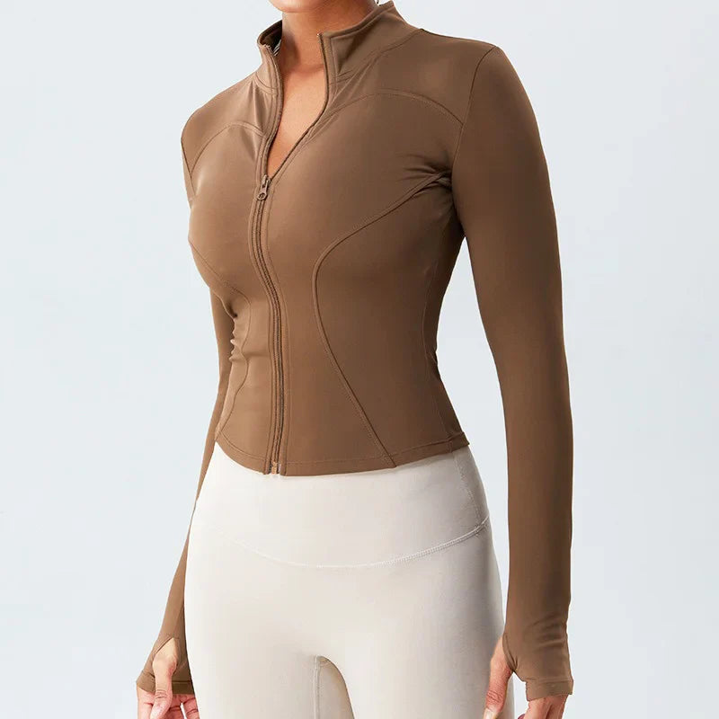 PofyBofy Women's Thumb Hole Workout Jacket
