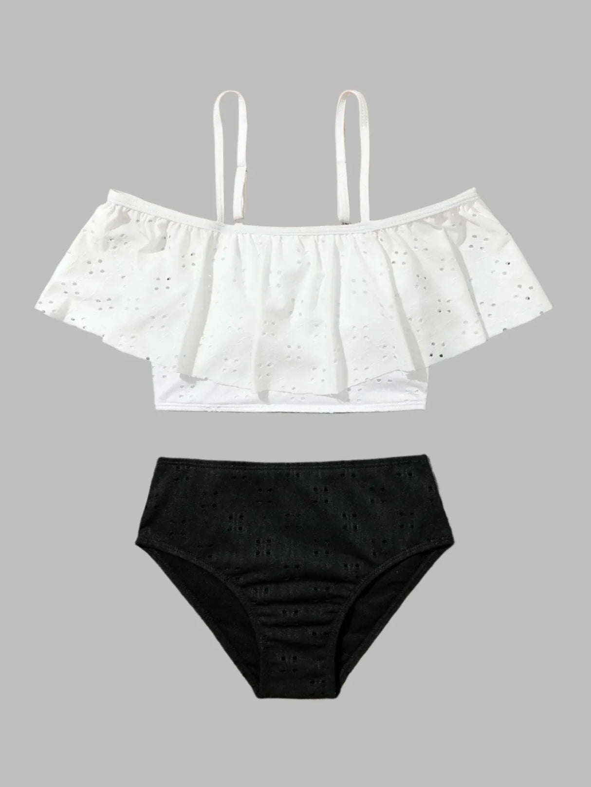 Kids' Swimwear Two Piece Ruffle Colorful