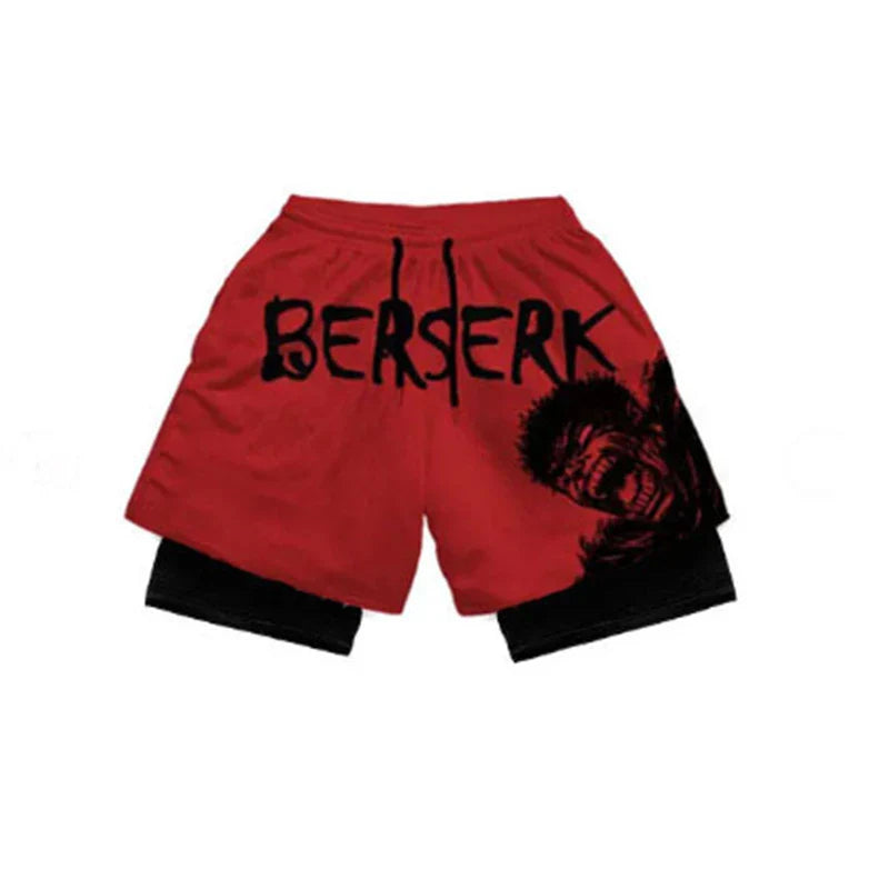 Anime Inspired 2-in-1 Running Shorts for Men