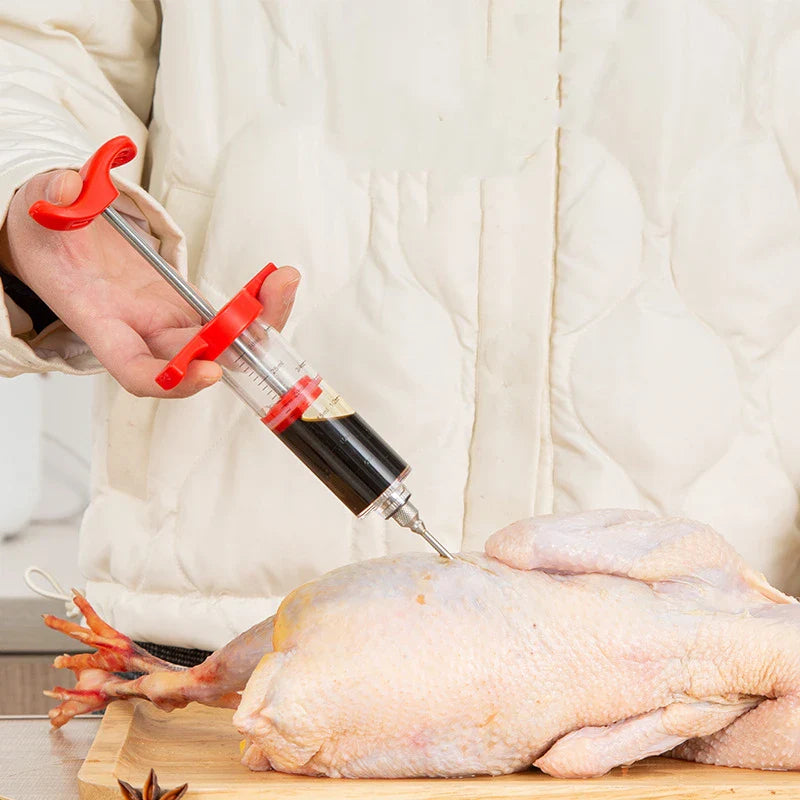 Stainless Steel Meat Flavor Injector Syringe Cooking Tool