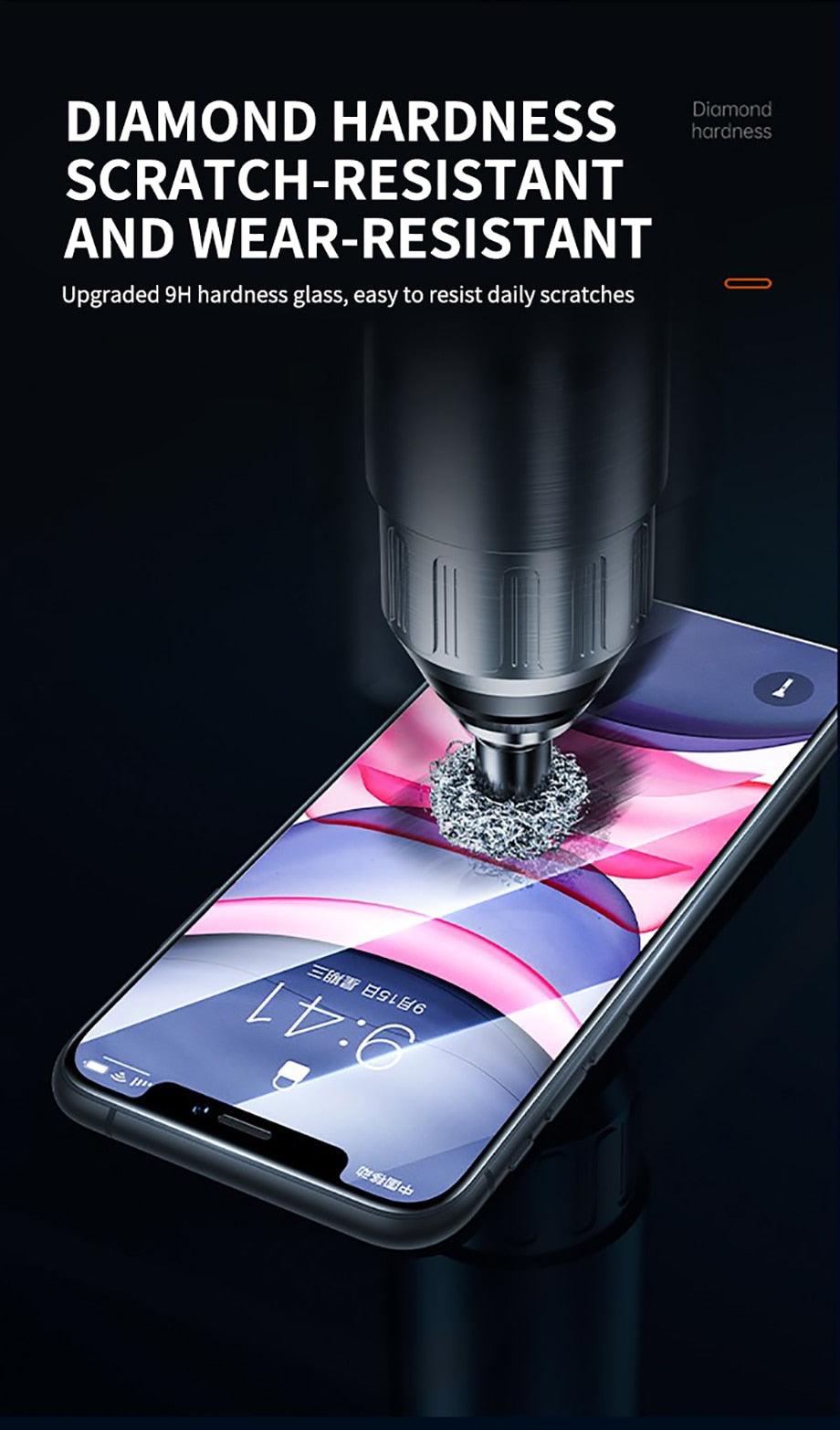 80D Full Protective Glass For iphone 6 7 8 Plus X Xr Xs Max SE Tempered Screen Protector iPhone 11 12 13 Pro Max Mini Glass Film Screen Protector with Full-Coverage, Easy Installation Frame