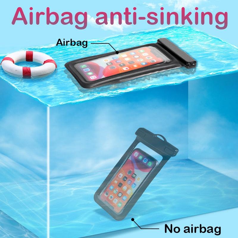 Universal Waterproof Phone Case Swim Bag For iPhone 11 13 Pro Max Water Sports Beach Pool Cover Universal Waterproof Phone Case Waterproof Phone Pouch for iPhone